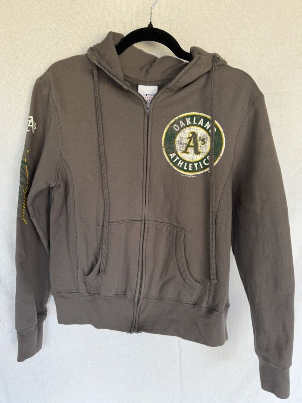 Oakland Athletics A's Full Zip Hoodie Women's Small Gray Pockets MLB